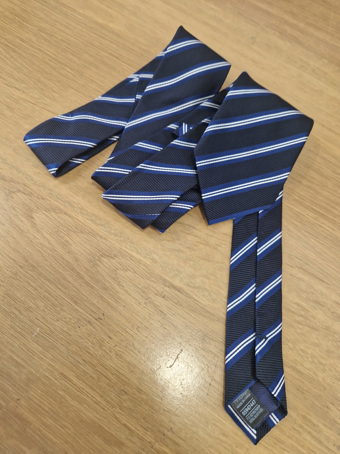 Mens Tie Striped Navy Blue