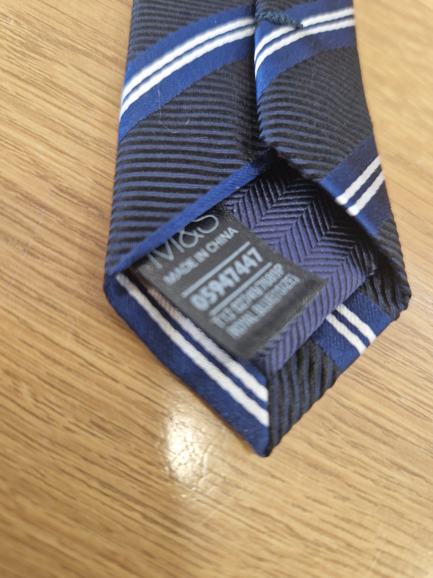 Mens Tie Striped Navy Blue