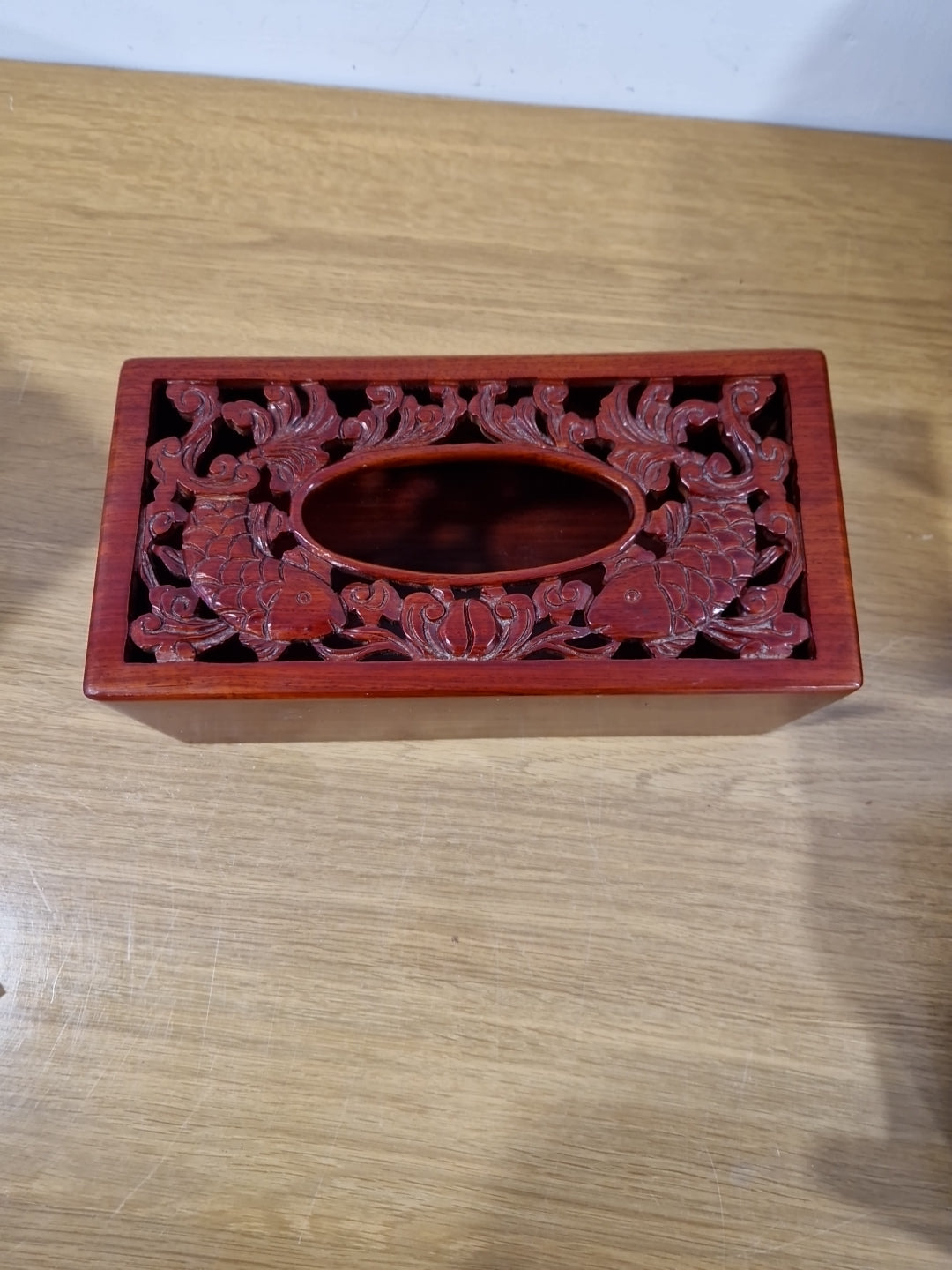 Vintage  wooden tissue storage box