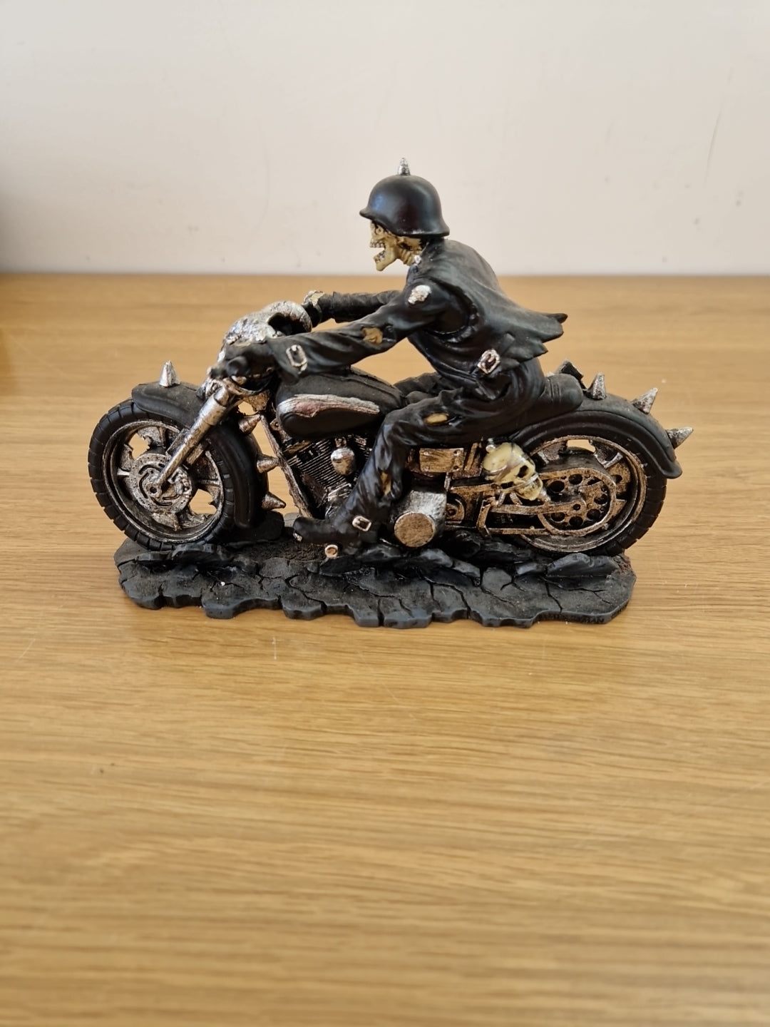 Hell on the Highway Gothic  Skeleton on a Motorbike figurine.