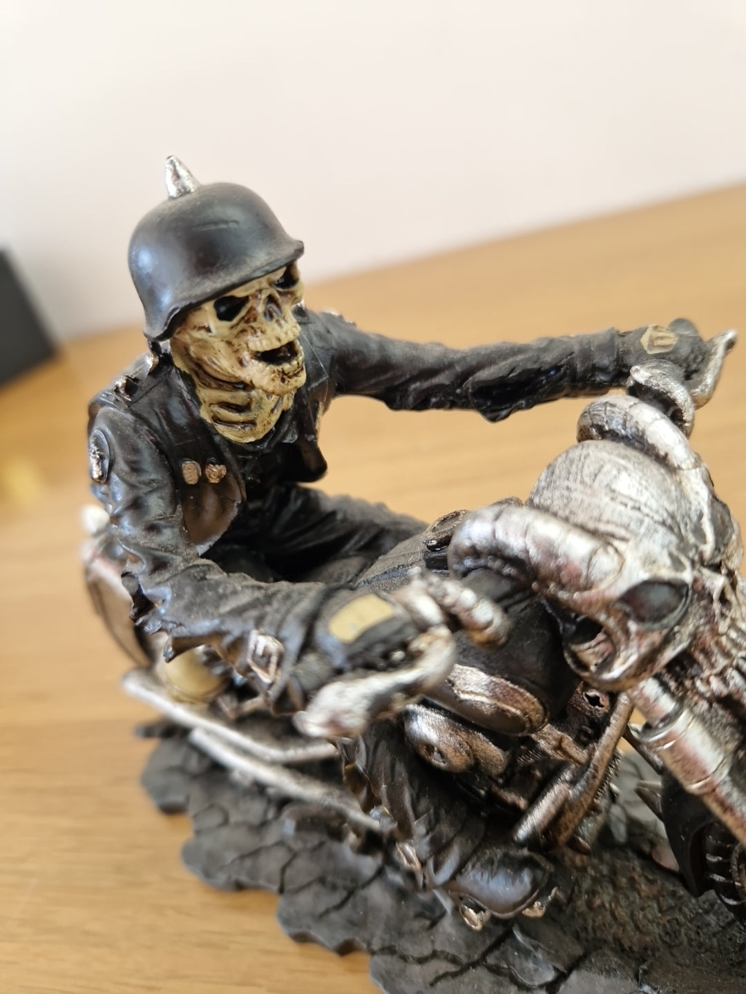 Hell on the Highway Gothic  Skeleton on a Motorbike figurine.