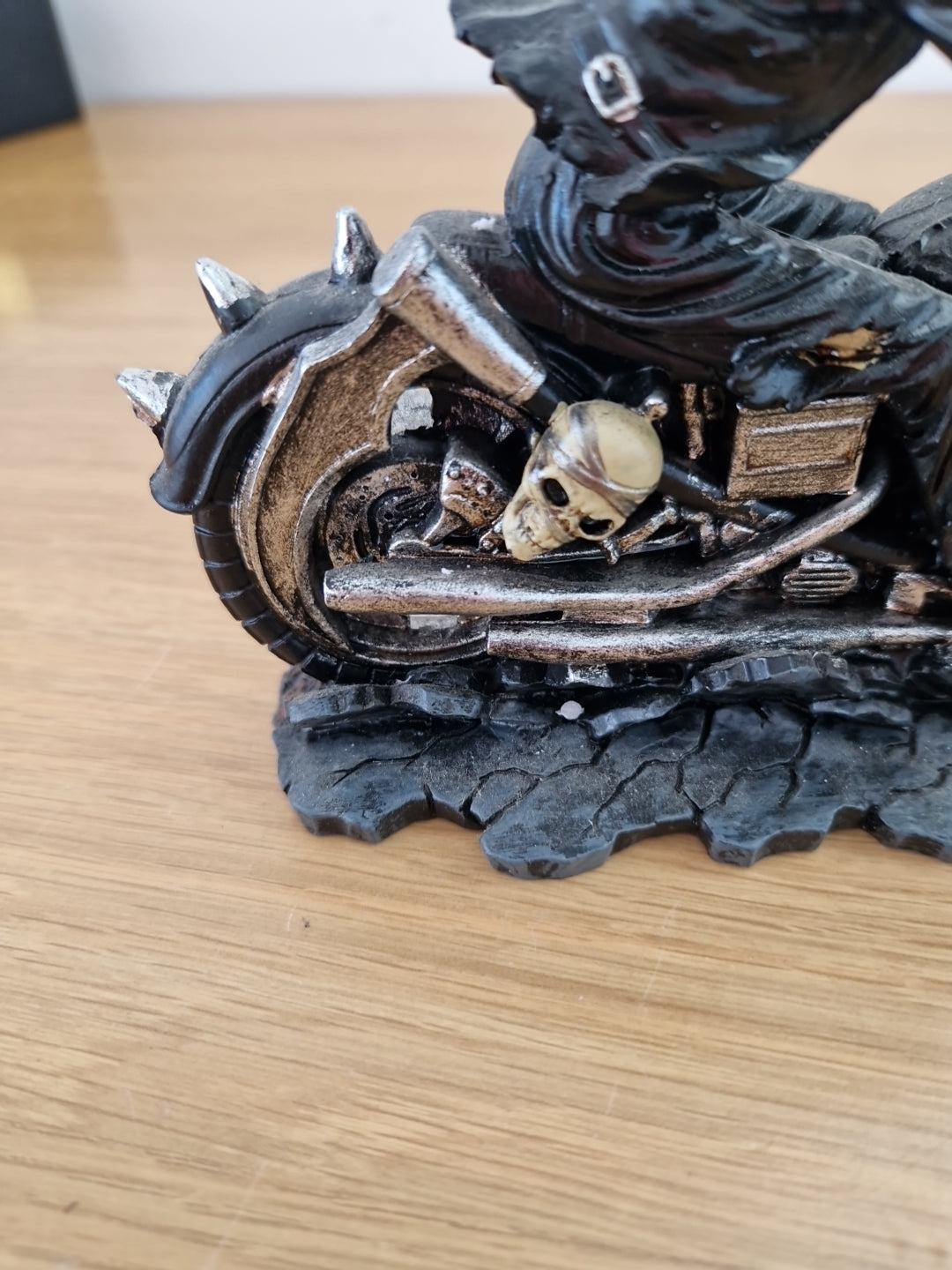 Hell on the Highway Gothic  Skeleton on a Motorbike figurine.