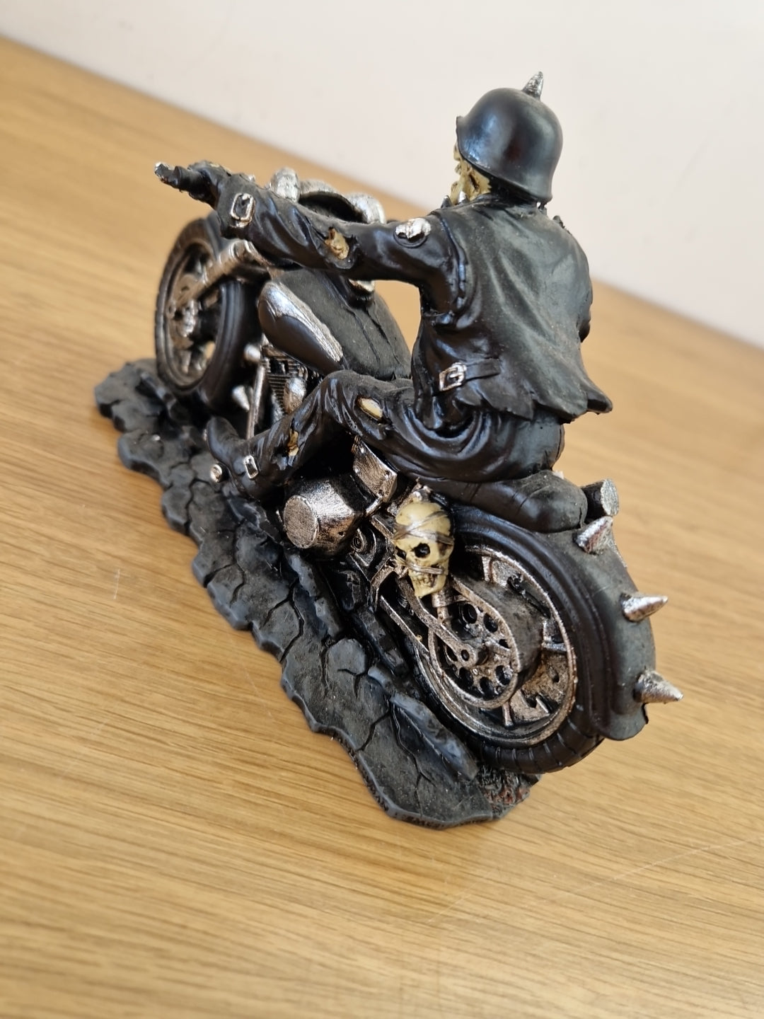 Hell on the Highway Gothic  Skeleton on a Motorbike figurine.