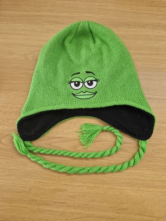 Green Knitted M&M hat