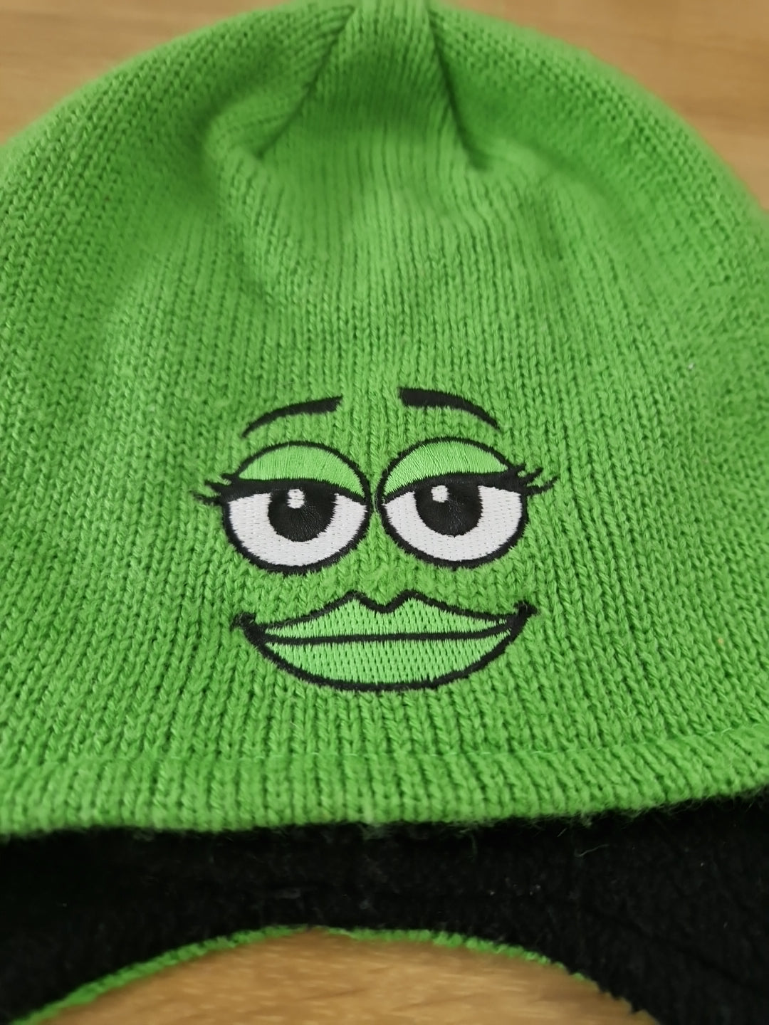 Green Knitted M&M hat