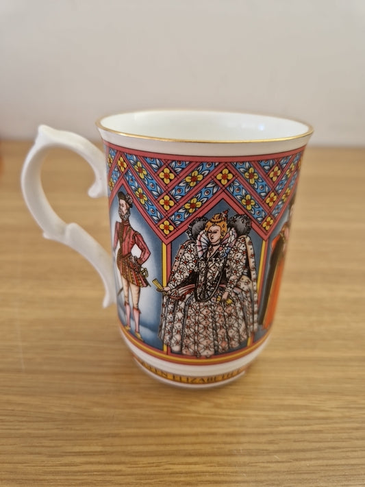 Staffordshire Ceramic Mug with Queen Elizabeth 1 Design