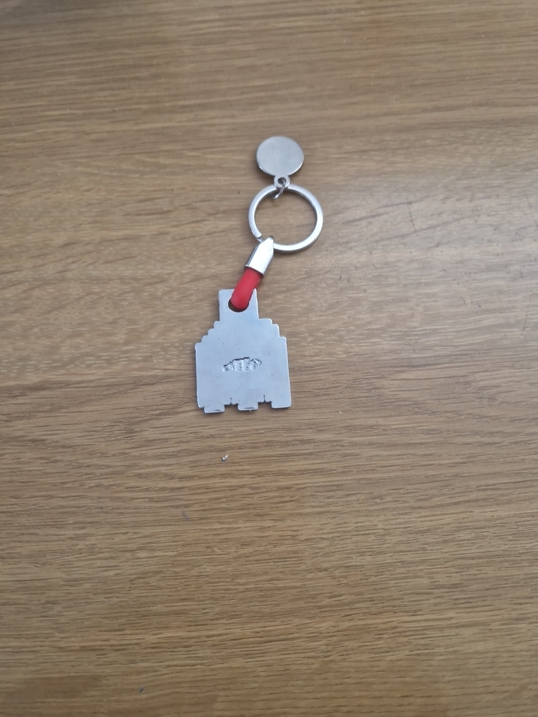 Red Pac-Man Metal Keyring