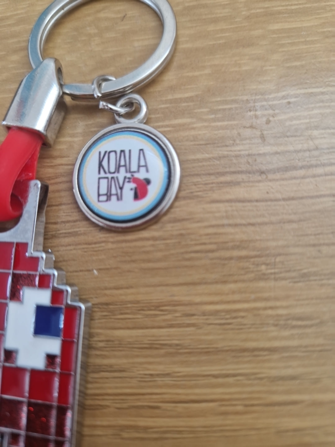 Red Pac-Man Metal Keyring