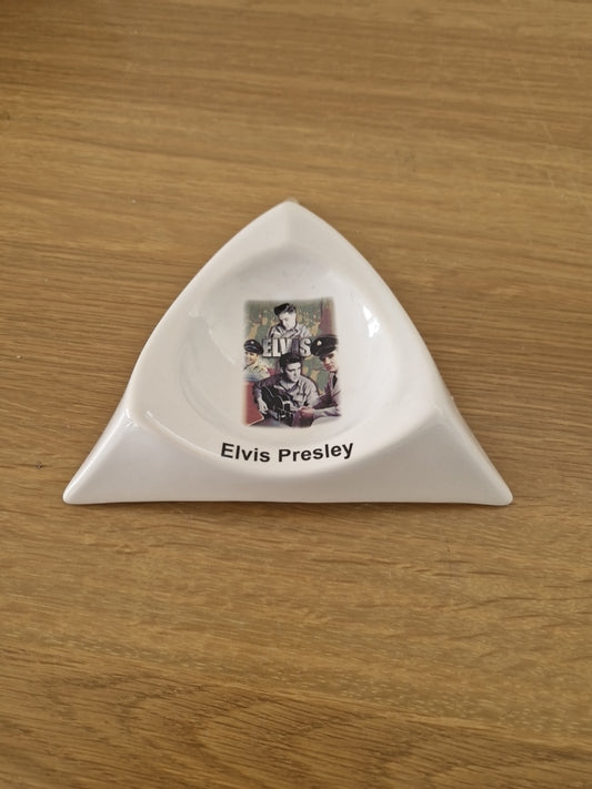 Triangular Elvis Presley Ceramic Ashtray