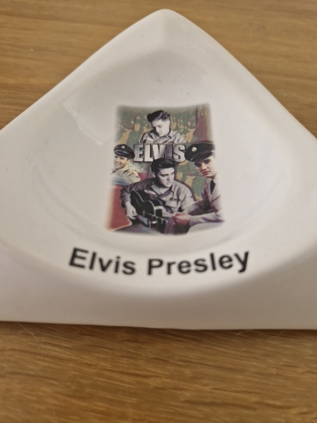 Triangular Elvis Presley Ceramic Ashtray