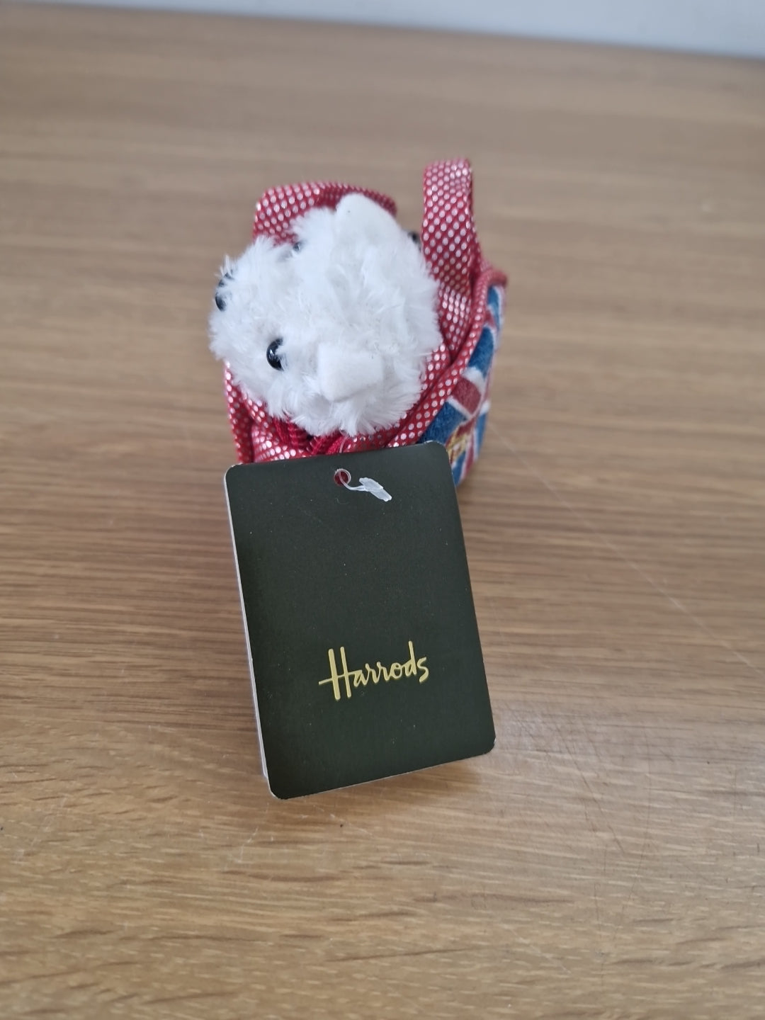 Harrods Union Jack White Terrier Bag Design Keyring