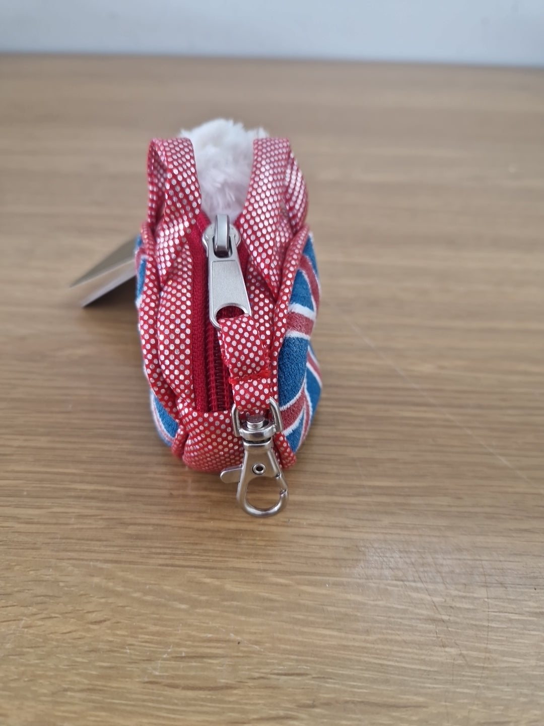 Harrods Union Jack White Terrier Bag Design Keyring