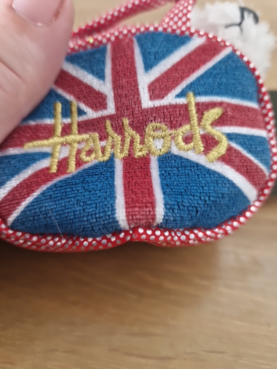 Harrods Union Jack White Terrier Bag Design Keyring