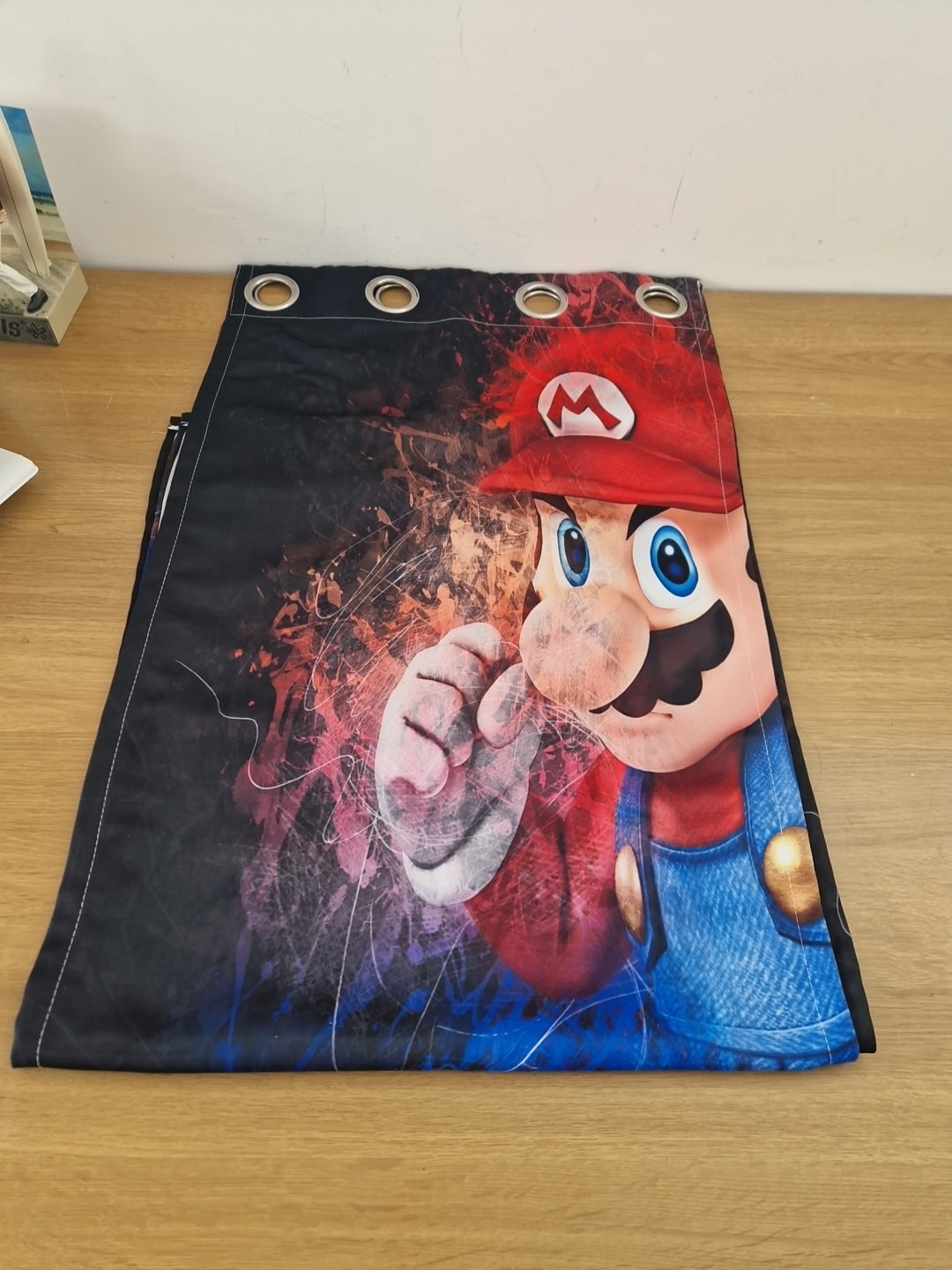 Nintendo Super Mario Narrow Pair Curtains width 20 inches drop 52 inches