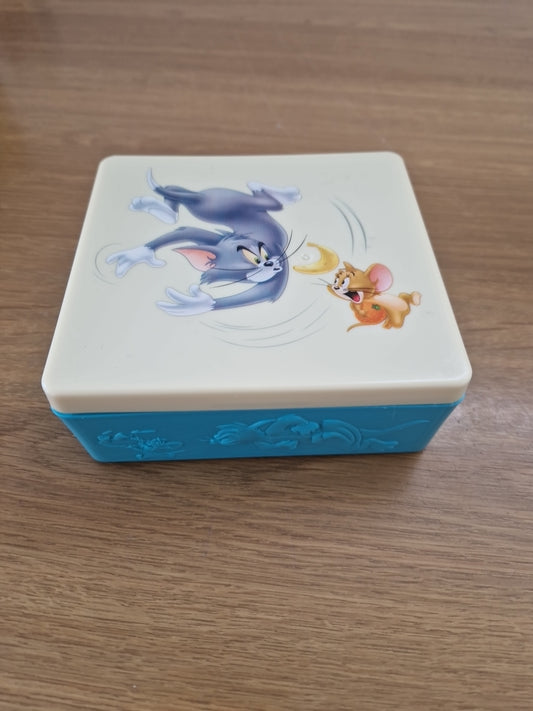 Vintage  Jewellery Box Tom and Jerry Design Square Lunch Box