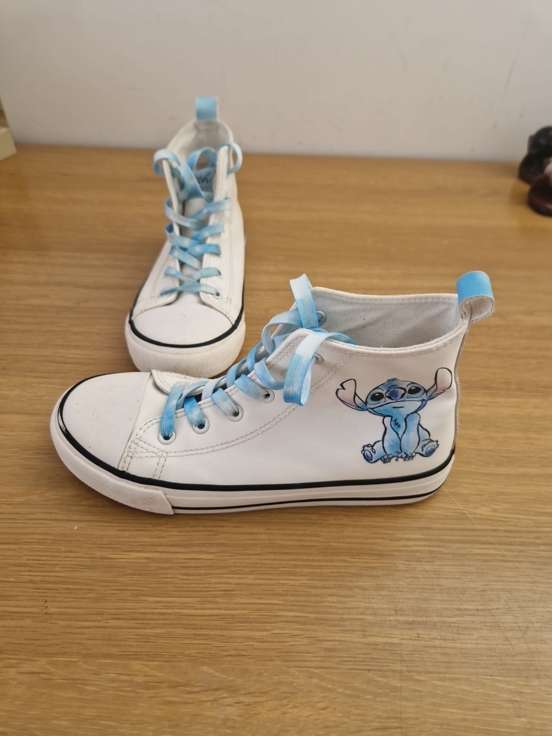 Stitch High Top White Blue Laces