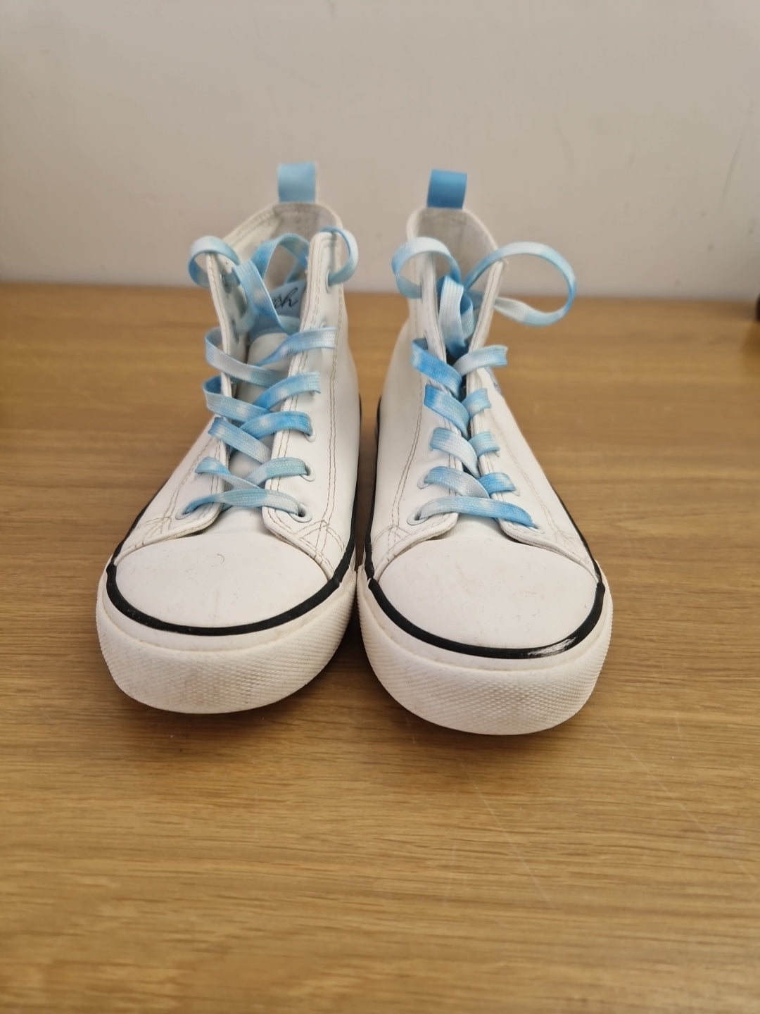 Stitch High Top White Blue Laces