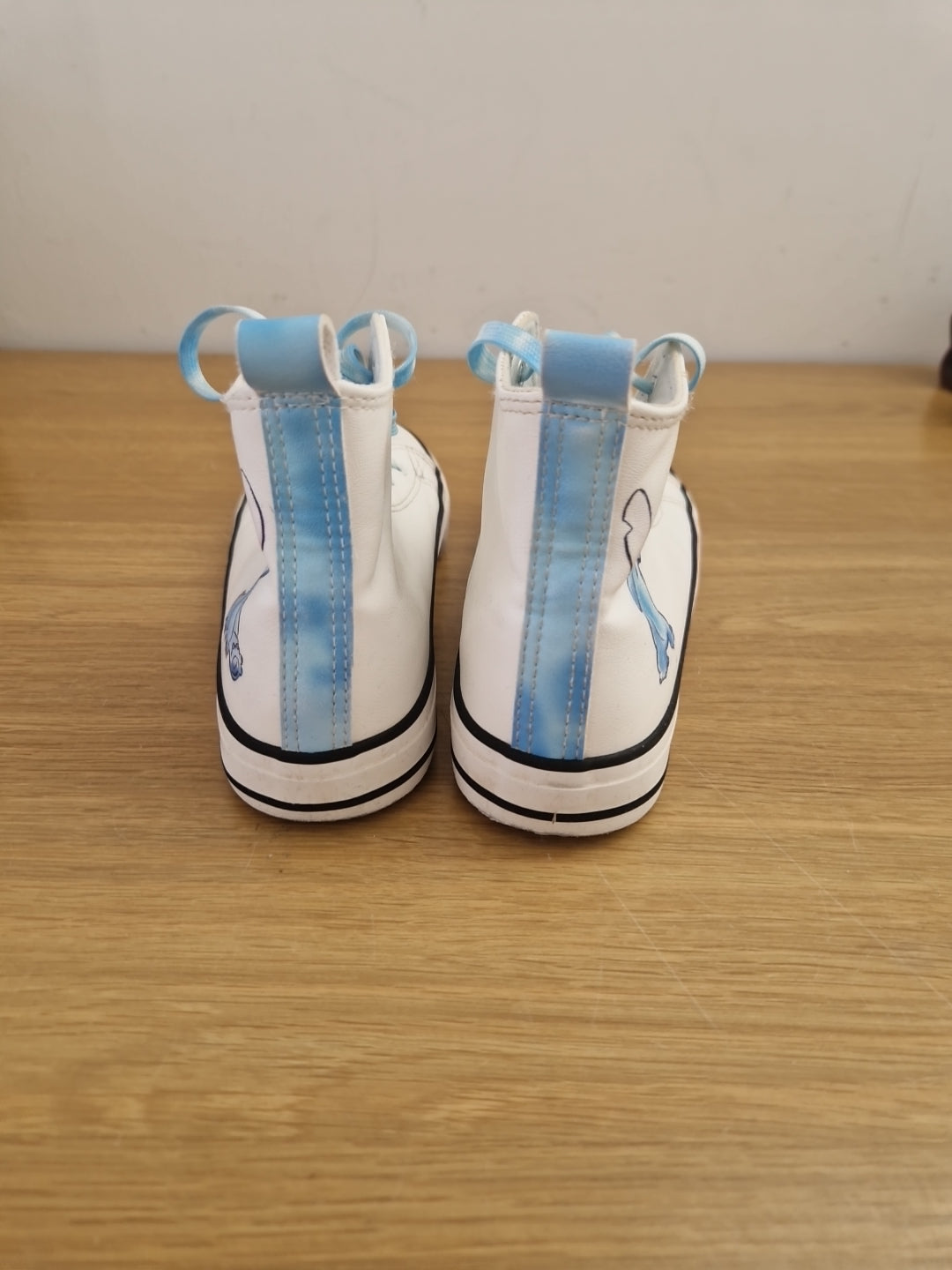 Stitch High Top White Blue Laces