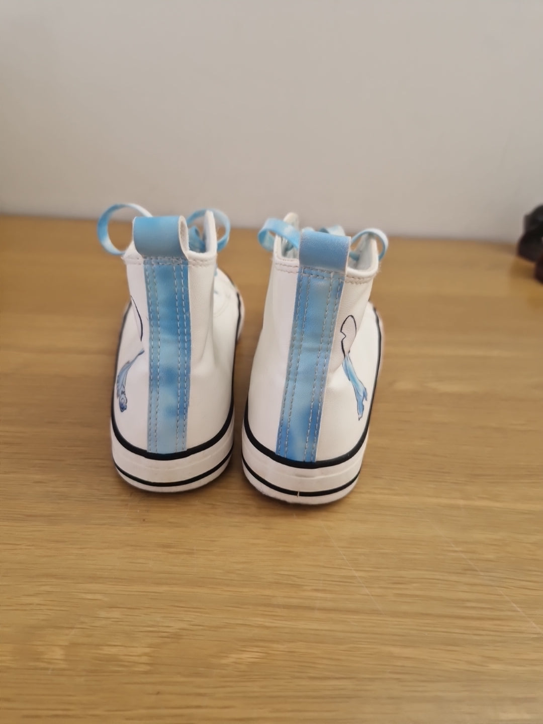 Stitch High Top White Blue Laces