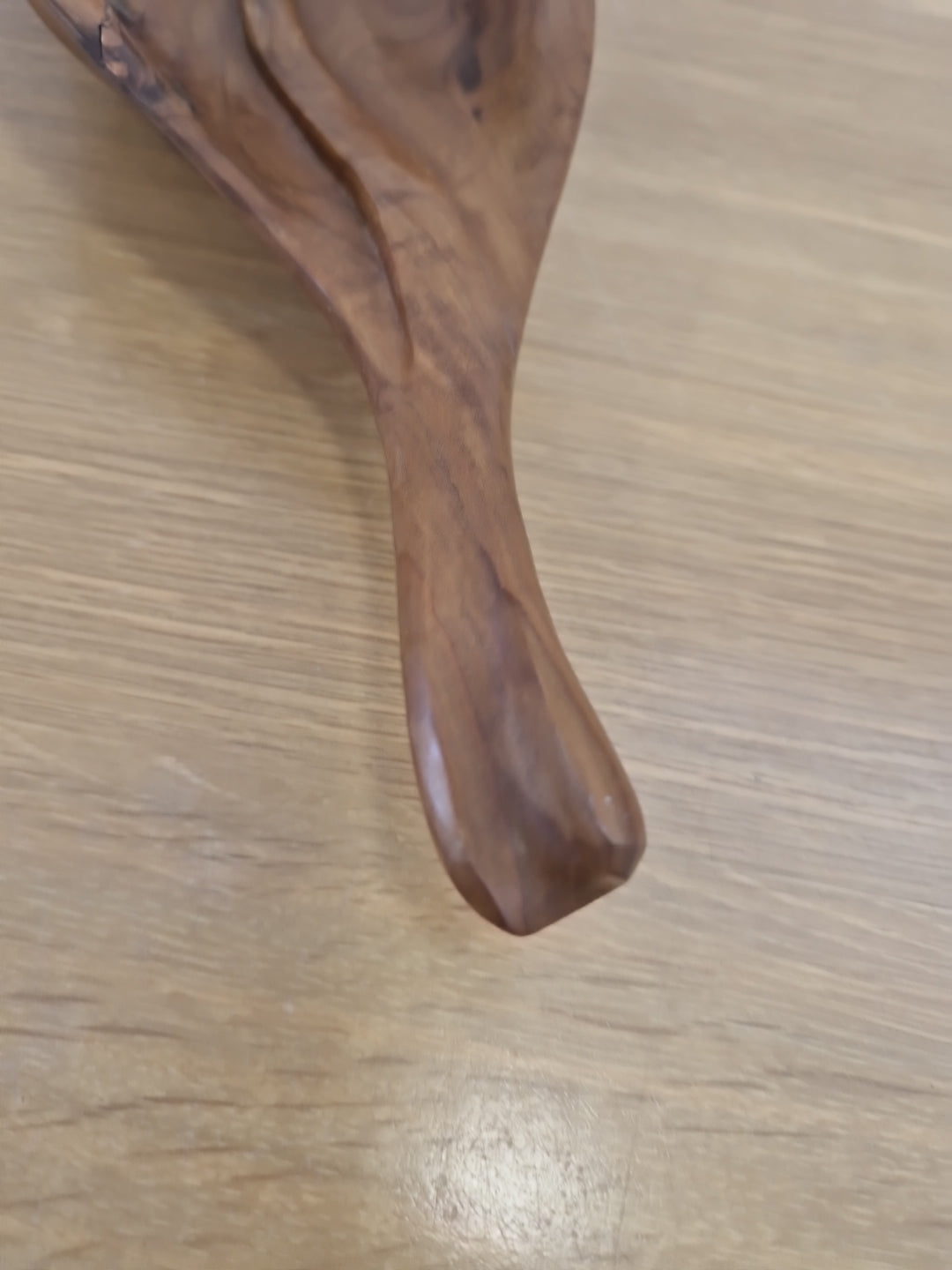 Wooden bowl in the shape of a leaf