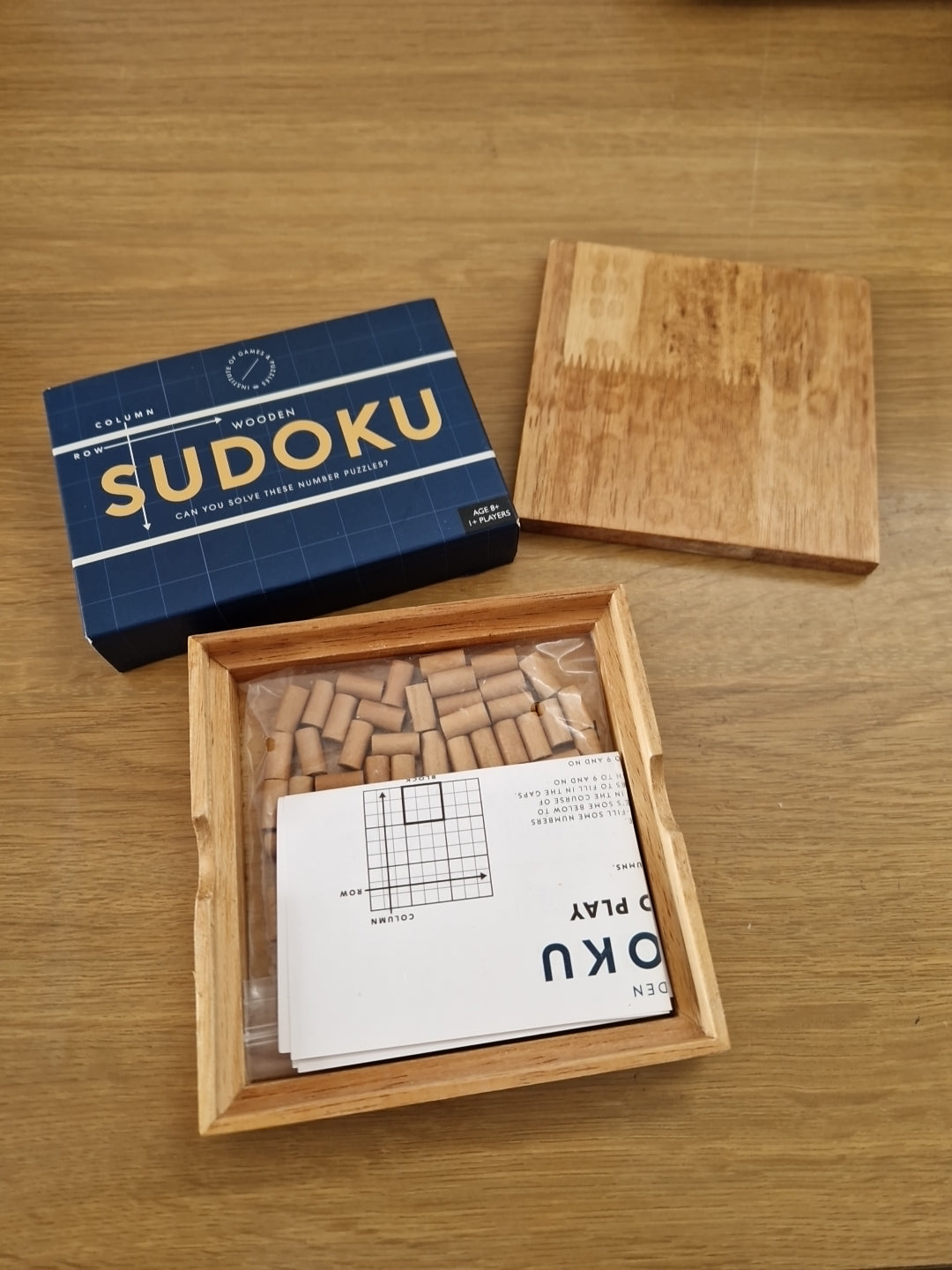 Wooden Sudoku Set with instructions